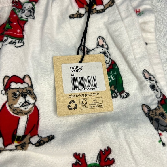 PJ Salvage Women’s Flannel Pajama Bottoms in Ivory, size XS, NWT! - Picture 8 of 11